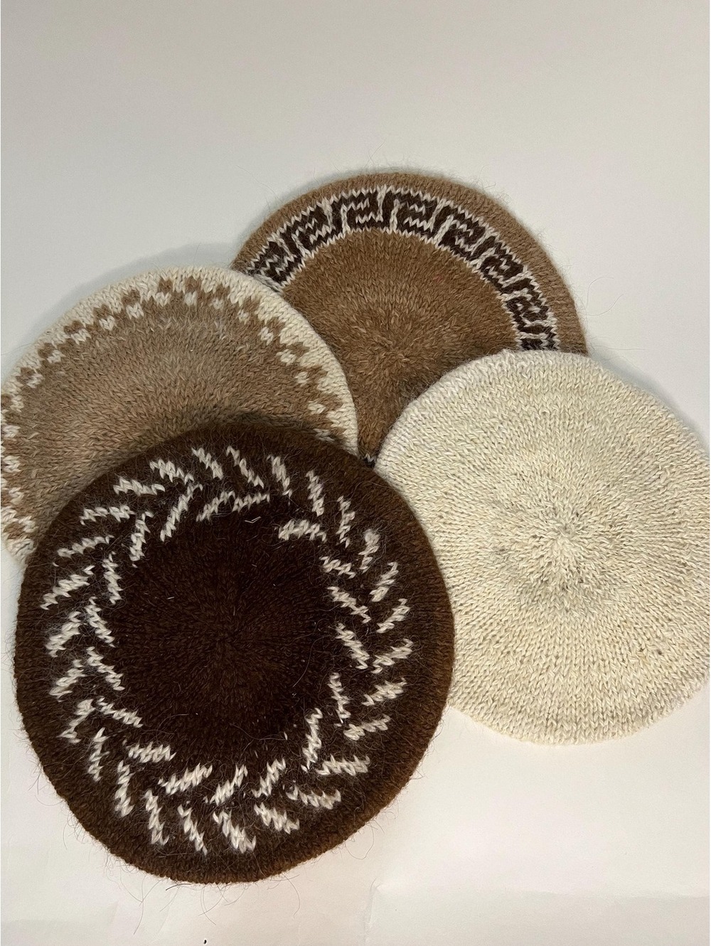 Hand Knitted Llama Wool Beret: Unisex Design
